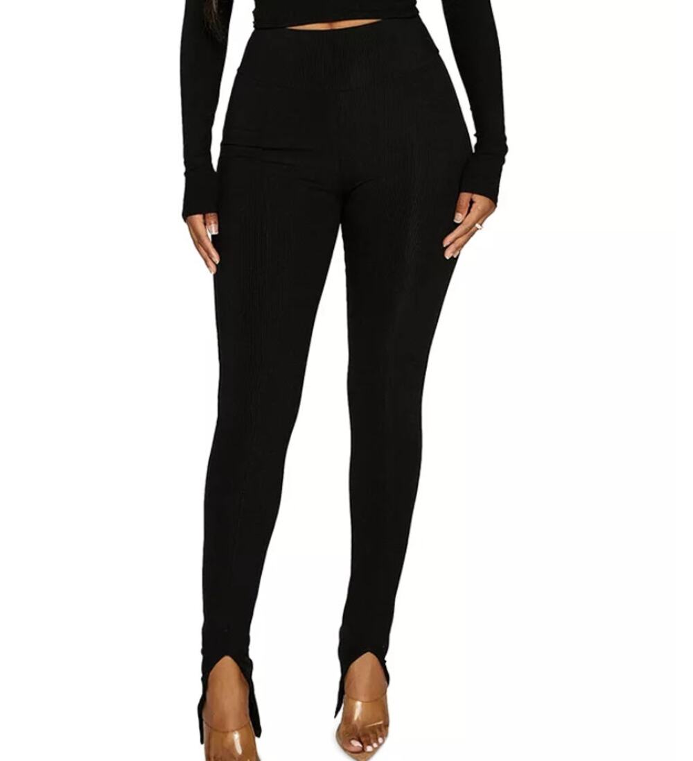 Naked Wardrobe Snatched and Slit Leggings, S